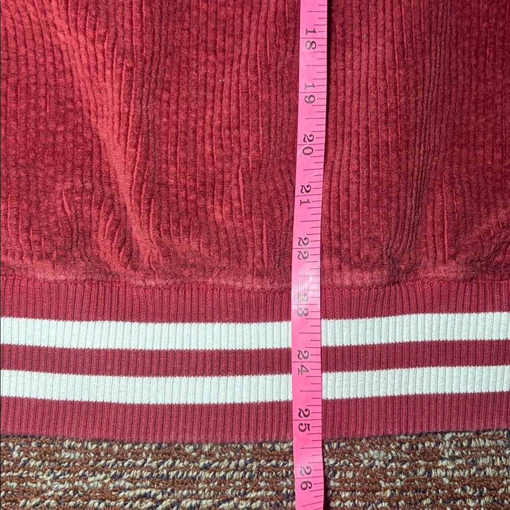 Vintage Champion crewneck sweatshirt red burgundy corduroy velvet men’s Large - Picture 11 of 12